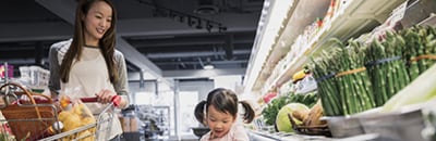 Mother and daughter shopping